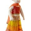 Fashionable Infant Girl Ethnic Lehenga in Red, Orange and Yellow