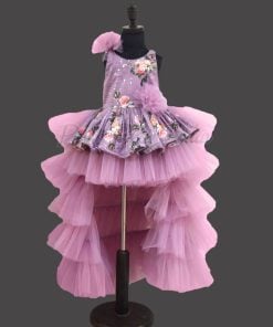 Little Girl Long Tail Birthday Dress, Kids Birthday Gown, princess evening gown