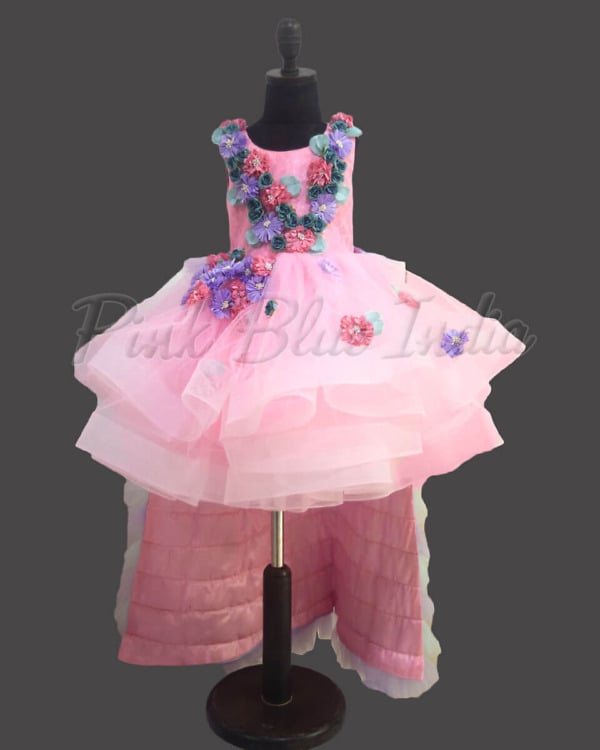 Tail Birthday Princess Theme Dress for Girls 