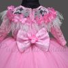 Pink Dress with Feather - Buy Pink Dress Online