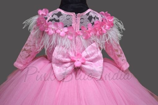 Pink Dress with Feather - Buy Pink Dress Online