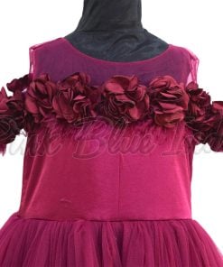 Buy Girls Plum Color Feathers Gown Online in India