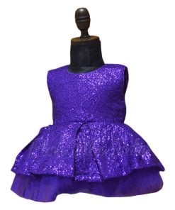 Girls Purple Color Party Wear Dress Online, Purple sequin Birthday Frock