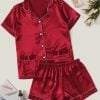 Girls Nightwear, Kid Girl Night Suit, Red Lounge Shorts Set online