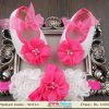 Gorgeous Newborn Girls Shoes with in White Pink Flowers and Floral Headband