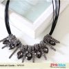 Glamorous Party Wear Necklace with Black Stones and Sparkling