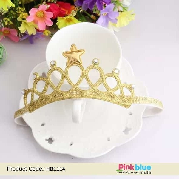 Golden Birthday Tiara, princess Party Crowns, Birthday Baby Girl Headband