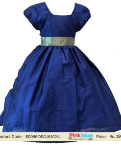 Children Dark Blue Georgette Occasionwear Gown