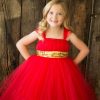 red baby party tutu dress
