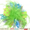 Green and Blue Ribbon Feather Designer Hair Pin for Indian Infants