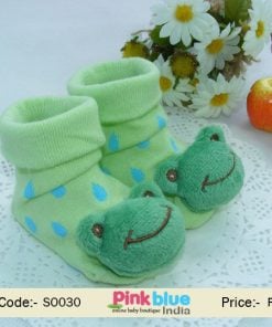 green baby winter socks