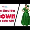Buy Green One-Shoulder Gown for 1-15 year Girls Online
