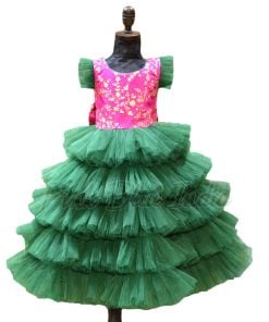 Green Party Wear Dress for Baby Girl