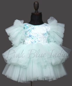 Green Sequin Birthday Dress, Party Gown for Girl