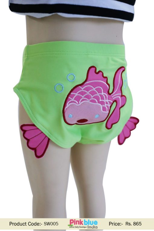 Baby Boy Fish Green Summer Swimwear - Childrens Swim Trunks