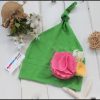 Buy Online Green Toddler Hats with Flowers and Knot