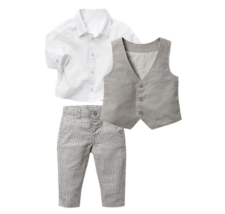 Amazon.com: SANGTREE Baby Boys Clothes, Long Sleeves Dress Shirt Dress  Shirt and Suspender Pants Set Tuxedo Gentlemen Outfit with Bow Tie for  Newborn Toddlers Kid, Gray, Tag 60 = 3-9 Months: Clothing,