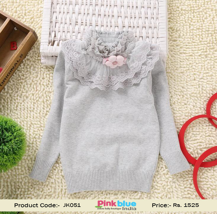 grey baby woolen sweater