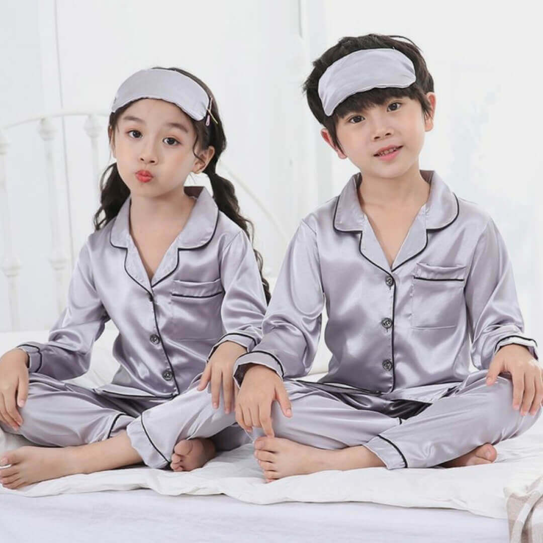 Grey Kids Sleepwear, Night Suit, siblings  Pajama Set Online