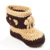 Brown and Beige Set of Handmade Shoes and Hat Infant Props