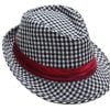 Shop Online Party Jazz Hat in Black and White Checks for Children