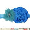 Designer Smart Headband for Children in Sky Blue with Flowers