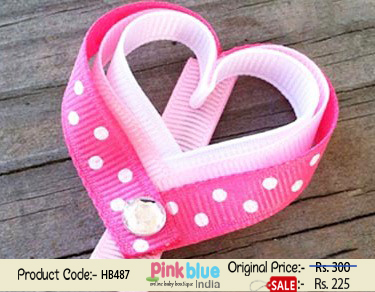 Heart Shaped Fashion Hair Clip for Toddler in Shades of Pink With Polka Dots