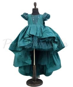 Green High Low Party Wear Gown