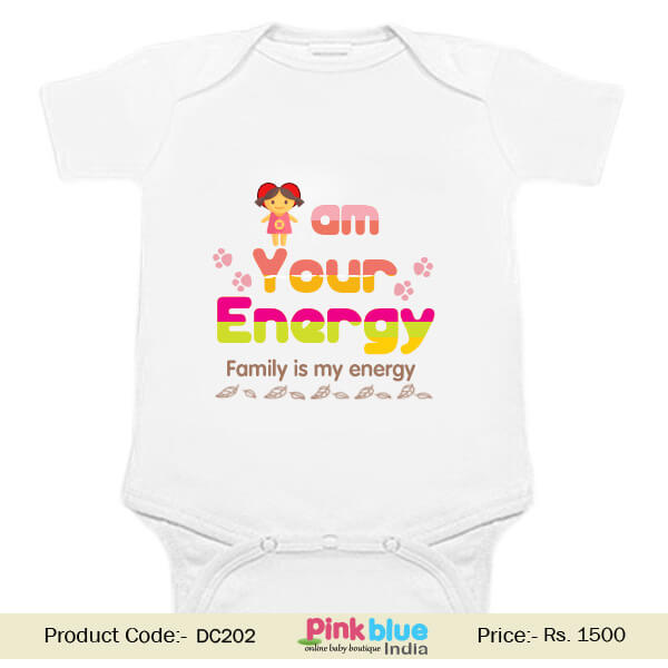 Costume Infant Baby Romper 'I am Your Energy Family is my Energy'