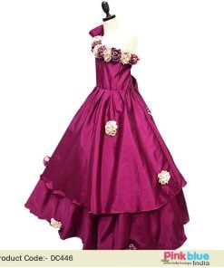 baby girl birthday party wear dresses Indian - kid Girl One Shoulder Gown