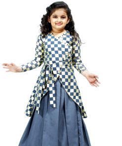 Indian Designer Asymmetrical Long Jacket Dress for Girls