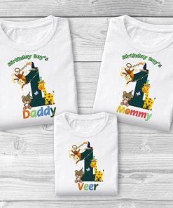 Jungle Safari Family T-Shirts, Matching Family Zoo Safari Birthday Boy Girl Shirts