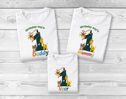 Jungle Safari Family T-Shirts, Matching Family Zoo Safari Birthday Boy Girl Shirts