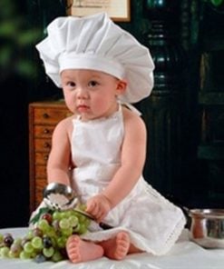 Cute 2 Piece White Chef Photo Prop for Children in India