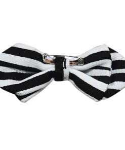 Kids and Toddlers Bow Tie in White with Black Stripes