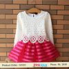 Beautiful Kids Designer Birthday Dress for Baby Girl in White and Pink