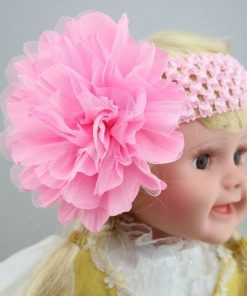 Baby Pink Flower Crochet Hair Band