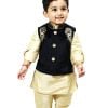 Kids Boys Designer Wedding Velvet Modi Jacket Kurta Pajama Set India