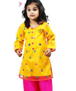 Indian Wear Dress Mango Yellow Kurta and Stylish Palazzo Set