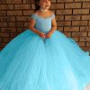 Little Princess Light Blue V-shaped Gown Tutu Dress – KidsBirthday Wear