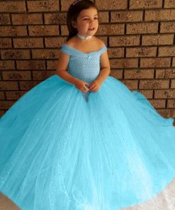 Little Princess Light Blue V-shaped Gown Tutu Dress – KidsBirthday Wear