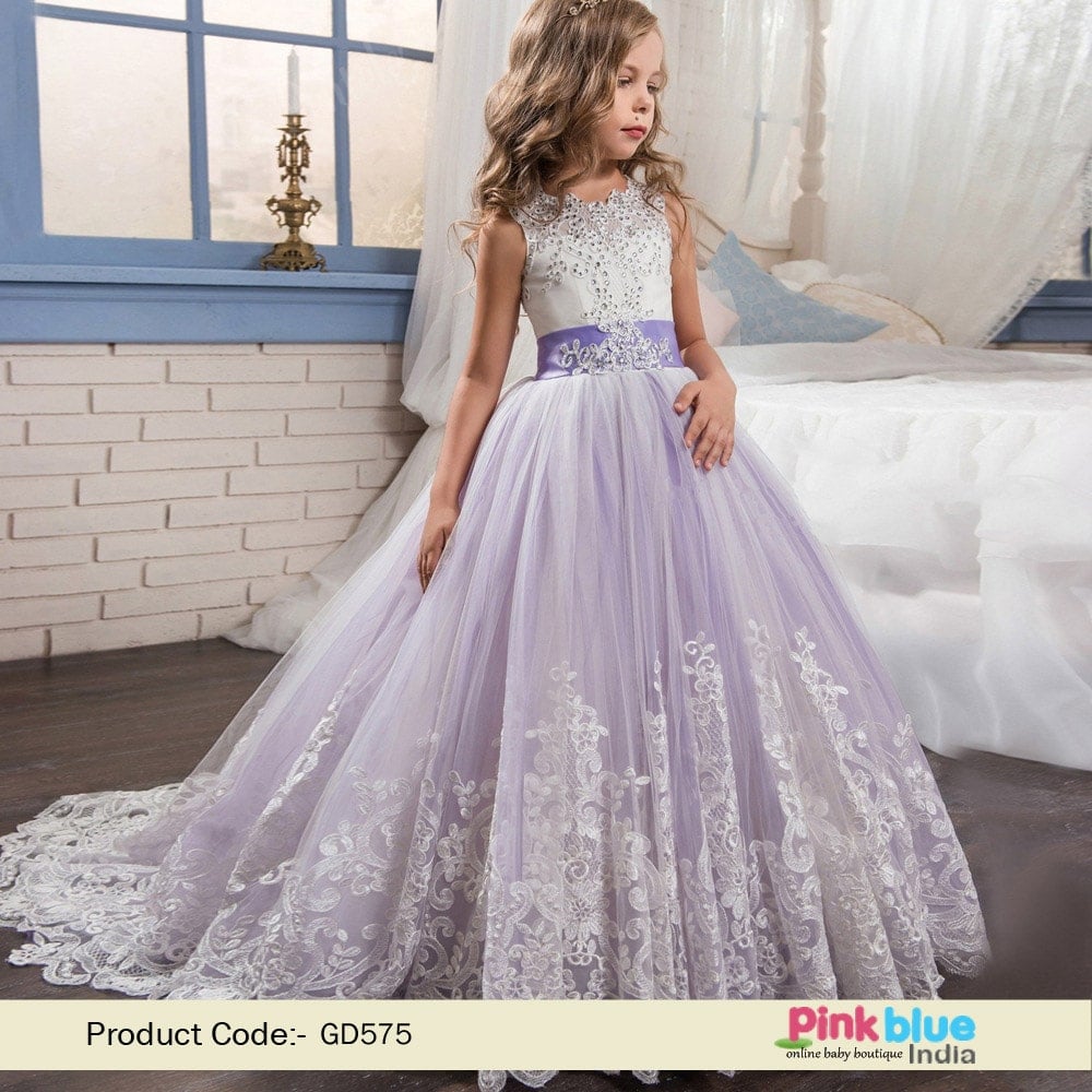 Ruffles A-line Princess Flower Girl Communion Ball Gown Dress Celestia –  Sparkly Gowns