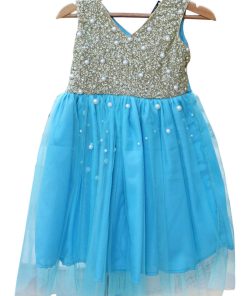 Kids girl luxury turquoise party dress India