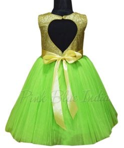 Stylish Long Frock in Green, Kids Princess Gown Long Frock