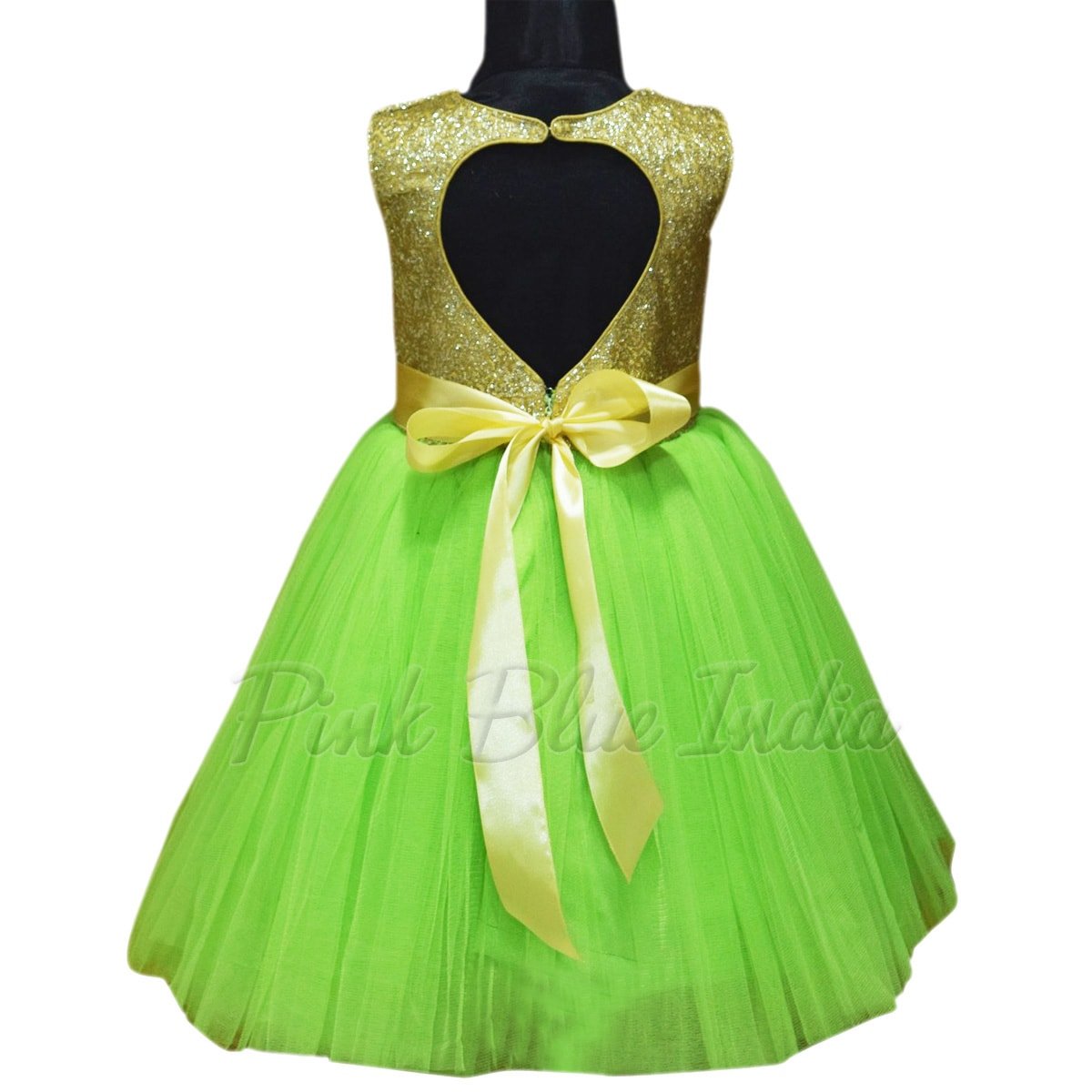 Stylish Long Frock in Green, Kids Princess Gown Long Frock