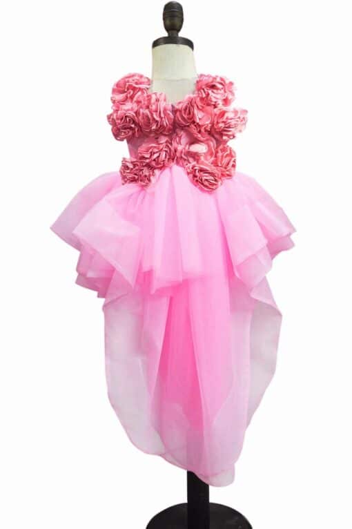 Birthday party Pink High Low Flower Girl Dress