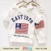 Cute and Smart Kids Hoddies in White With a Flag-like Pattern