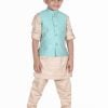 kids Indian Wedding Wear Set Ferozi kurta Pajama and jacket