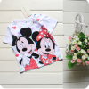 Cute Kids White T-shirt With Red Mickey and Minnie Mouse Print
