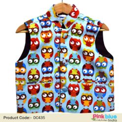 Buy Ethnic Nehru Jacket - Kids Nehru Jacket With Owl Print